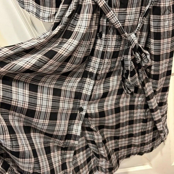 Max Studio Plaid Shirt Dress size Large - Picture 6 of 9